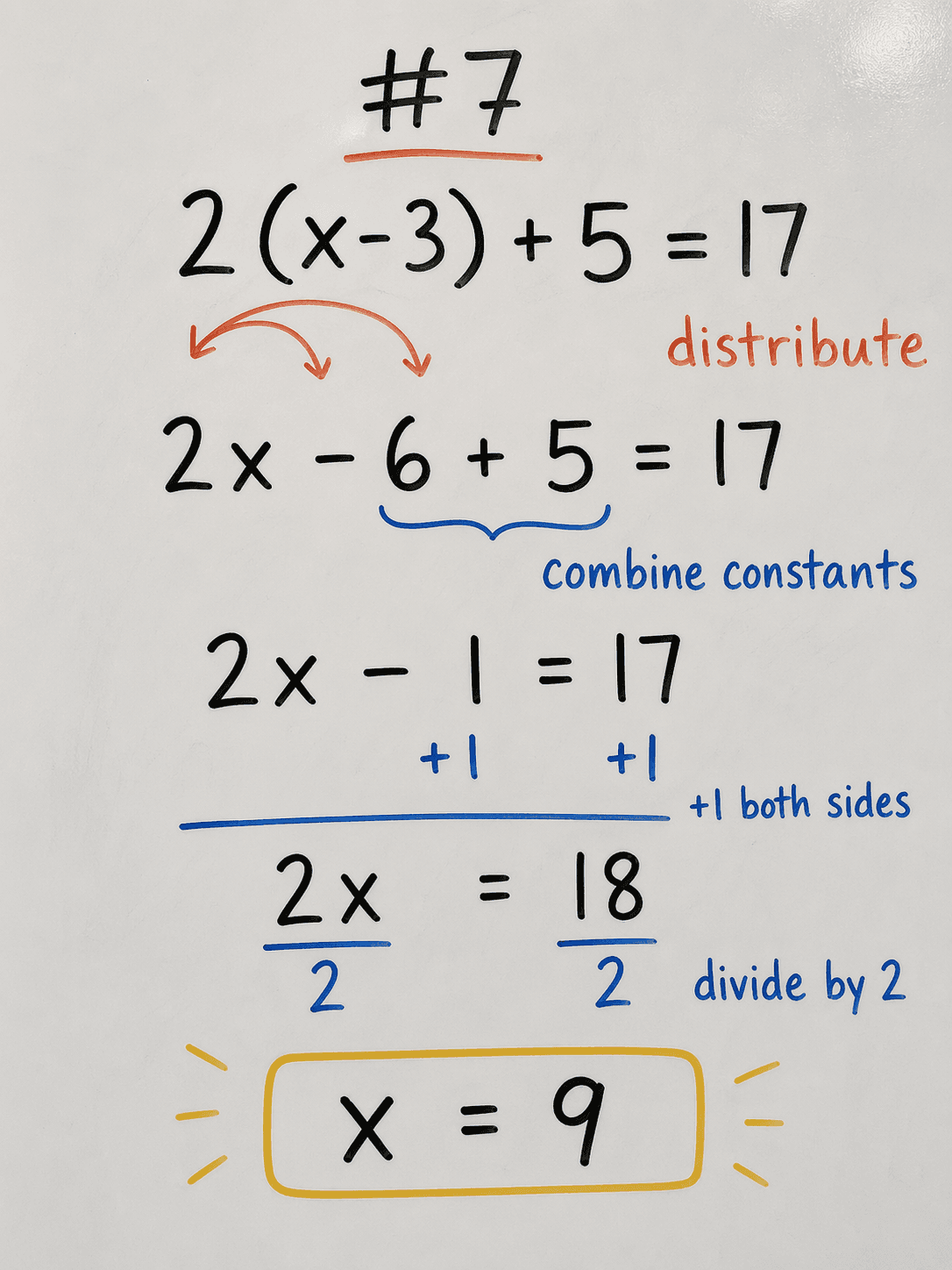 Step-by-step handwritten solution to problem 7